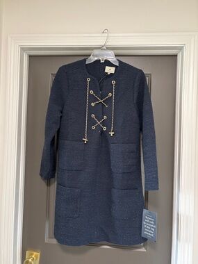 Tuckernuck Navy Tie Tweed Kelly Dress NWT M